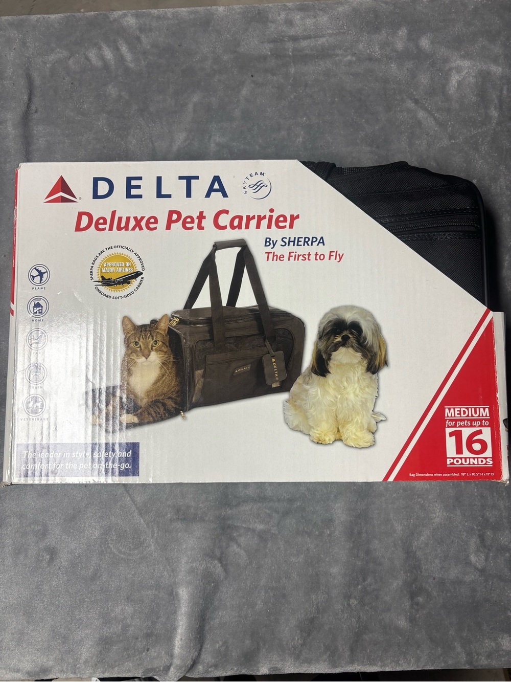 Delta Black Soft-Sided Pet Carrier